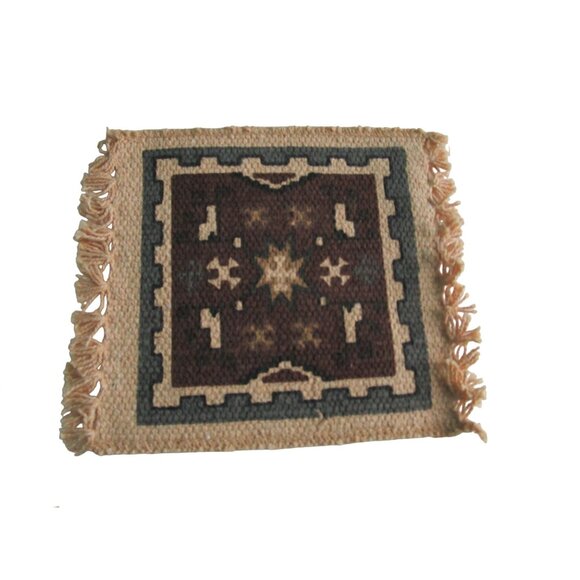 Vintage Southwest Woven Cotton Mug Rug Coasters El Paso Saddle Blanket Co GUC - Picture 7 of 16